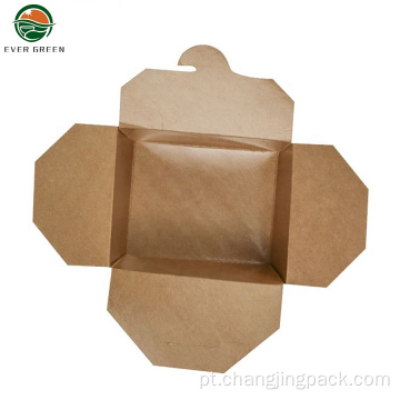 Caixa de papel marrom dobrável de microondas descartável